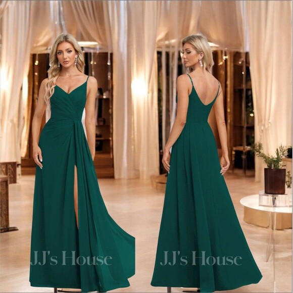 JJs House Floor-Length Layers Bridesmaid Prom Formal Dress Hunter Green 8 Glam - Picture 1 of 13